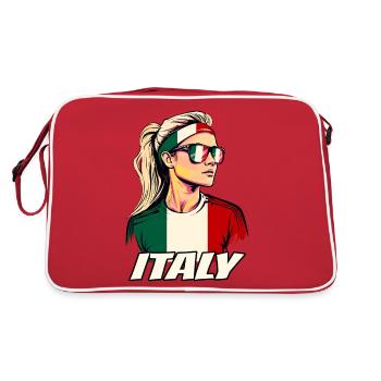 Italie drapeau drapeau femme lunettes de soleil fan jersey - Sac Retro - rouge/blanc - Dos
