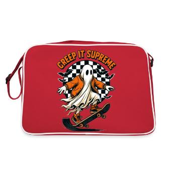 Halloween - Ghost Skate - Retro Tasche - Rot/Weiß - Hinten
