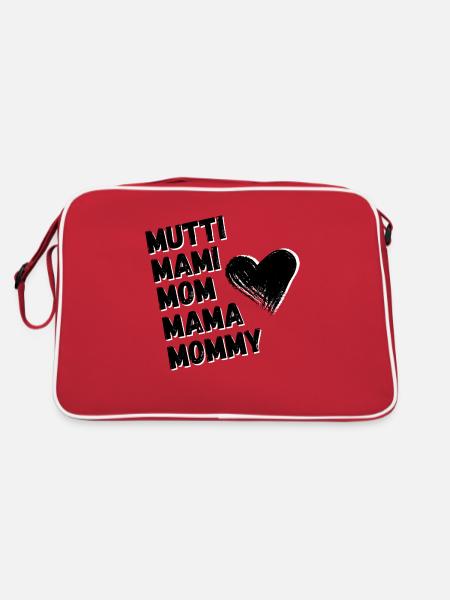 Mama Mutti Mom / Mother's Day / Birthday Gift - Retro Bag - red/white - Back