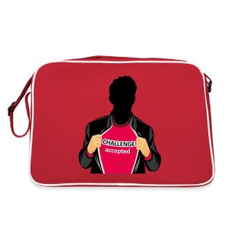Challenge accepted - Retro Bag - red/white - Back