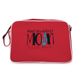 moin heet dat - Retro Tasche - Rot/Weiß - Hinten