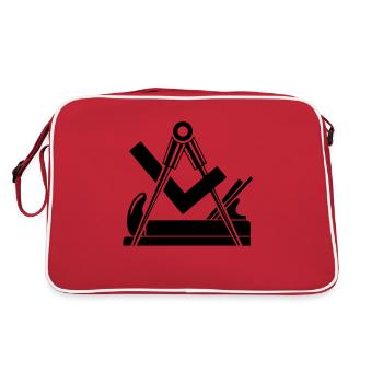 Craft Carpenter Joiner Guild Logo - Retro Bag - red/white - Back