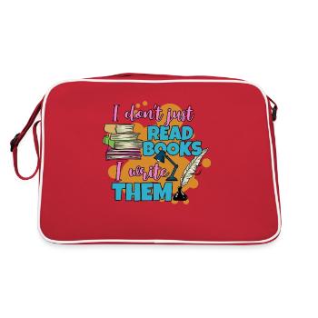 Poet Poesie Dichter Poetry I Geschenk - Retro Tasche - Rot/Weiß - Hinten