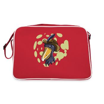 Shoebill Bird Ornithologist Forest I Gift - Retro Bag - red/white - Back