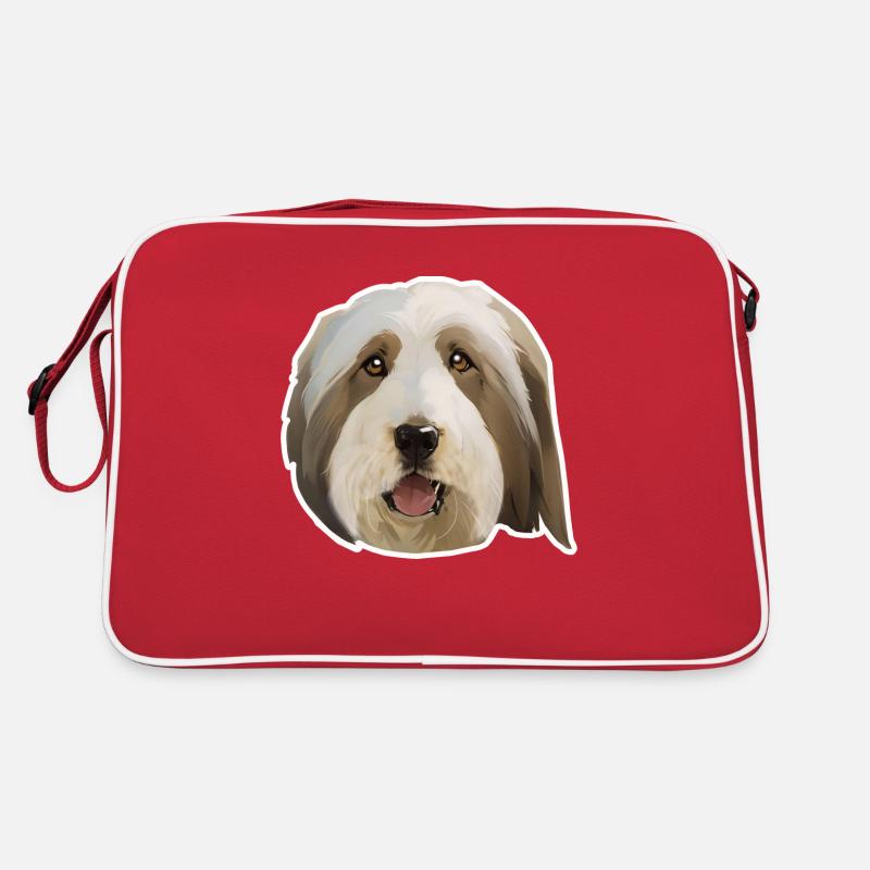Bärtiger Collie Retro Tasche