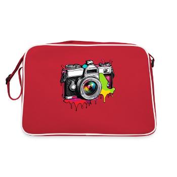Appareil photo / Photo / Photo / Image / Enregistrement - Sac Retro - rouge/blanc - Dos