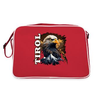 Design du Tyrol avec l’aigle tyrolien et la montagne - Sac Retro - rouge/blanc - Dos