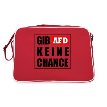 Gib afd keine chance - Retro Tasche - Rot/Weiß - Hinten
