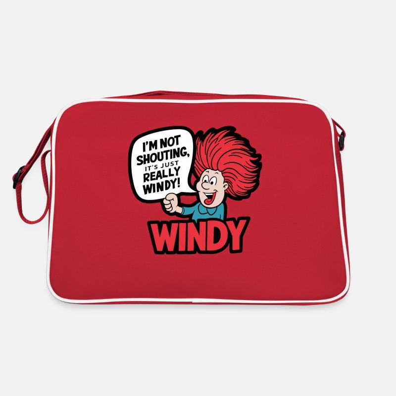 WINDY. I M NOT SHOUTING IT S JUST REALLY WINDY Retro Bag