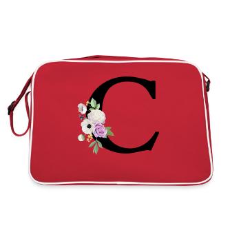 Lettre c floral violet - Sac Retro - rouge/blanc - Dos