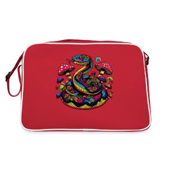 Serpent psychédélique aux champignons - Sac Retro - rouge/blanc - Dos