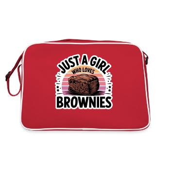 Just a girl who loves brownies - Retro Bag - red/white - Back