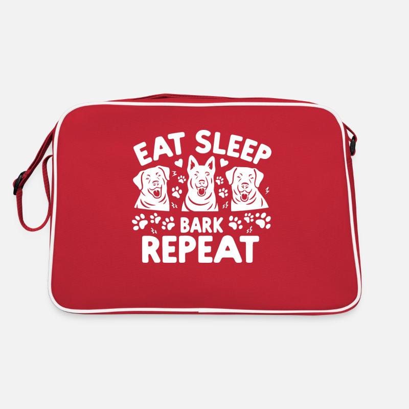 Eat Sleep Bark Repeat Retro Bag