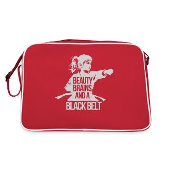Black belt and self-confidence - Retro Bag - red/white - Back