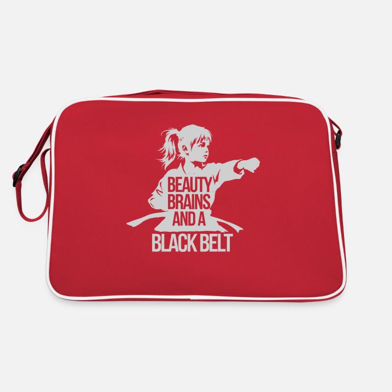 Schwarzgurt und Selbstbewusstsein Retro Tasche