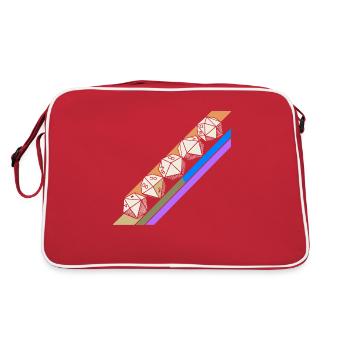 Retro Minimalist Polyhedral Dice Set Tabletop RPGP - Retro Bag - red/white - Back