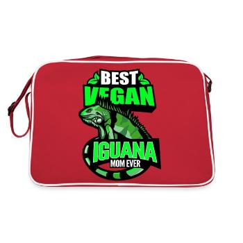 Leguan - Retro Tasche - Rot/Weiß - Hinten