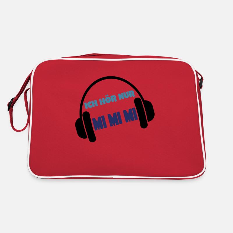Ich höre nur MIMIMI - Retro Tasche - Rot/Weiß