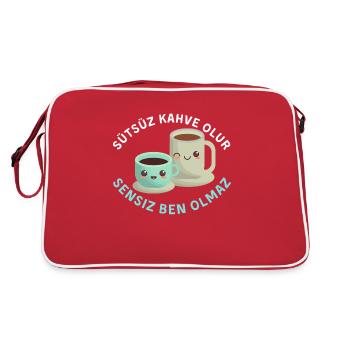 Sütsüz kahve olur, sensiz ben olmaz/love saying - Sac Retro - rouge/blanc - Dos
