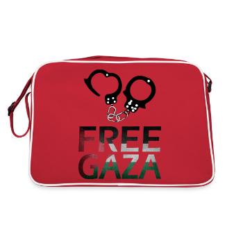 idée cadeau libre gaza menottes - Sac Retro - rouge/blanc - Dos