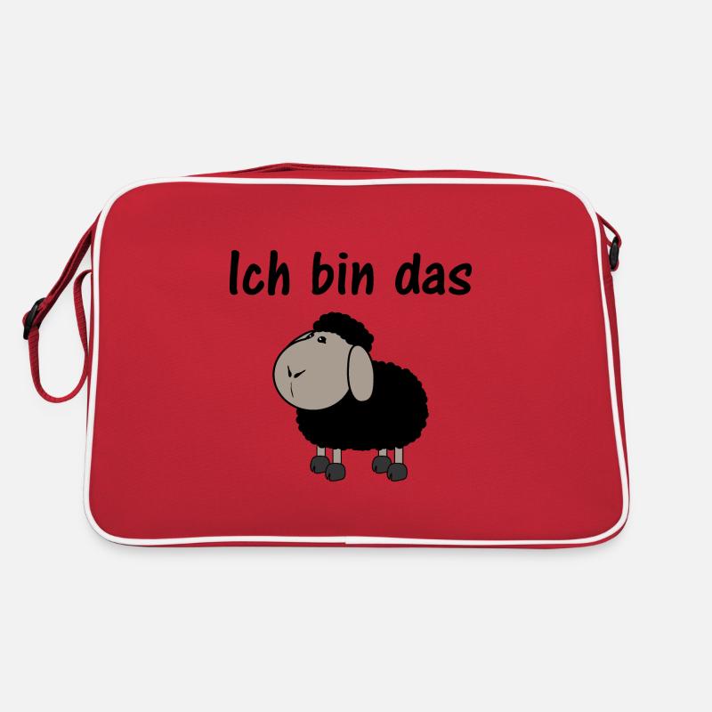 schwarzes Schaf Ich bin das schwarze Schaf - Retro Tasche - Rot/Weiß