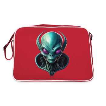 Tête d’extraterrestre avec collier de galaxie - Sac Retro - rouge/blanc - Dos