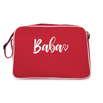 Baba - cadeau grand-mère grand-mère anniversaire - Sac Retro - rouge/blanc - Dos