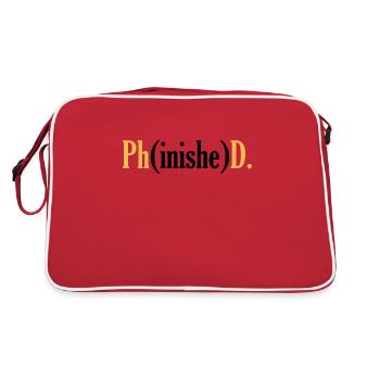 Phd Student Uni Doctor Title Saying - Retro Bag - red/white - Back