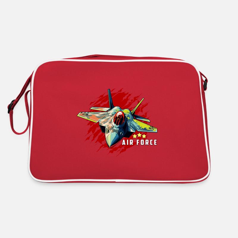 AIR FORCE - Retro Tasche - Rot/Weiß