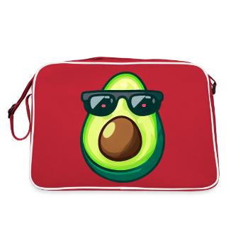 Avocado with avocado pit sunglasses red eyes - Retro Bag - red/white - Back
