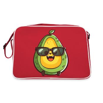 Avocat nerd cool avec des lunettes - Design amusant - Sac Retro - rouge/blanc - Dos