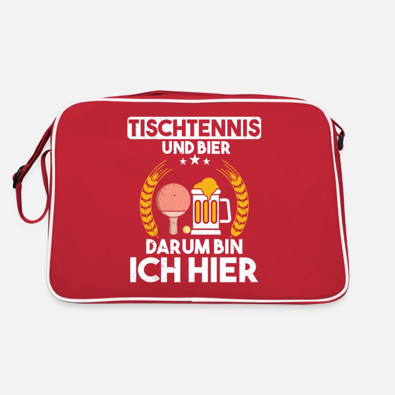 Tischtennis und Bier - Darum bin ich hier Retro Tasche