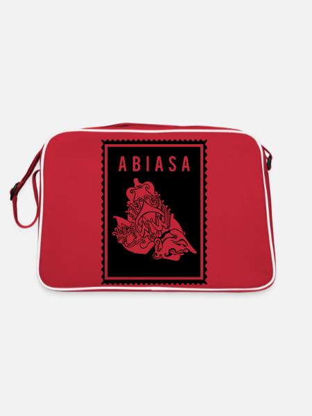 Abiasa -Wayang - Retro Tasche - Rot/Weiß - Hinten