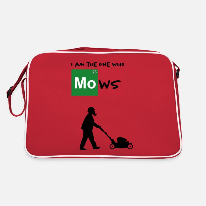 i am the one who mows / Rasenmäher mit Maske - Retro Tasche - Rot/Weiß