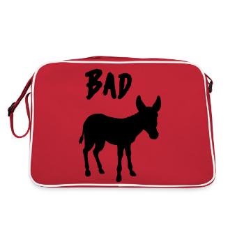 Mauvais cul. Drôle d’âne Badass Jeu de mots - Sac Retro - rouge/blanc - Dos
