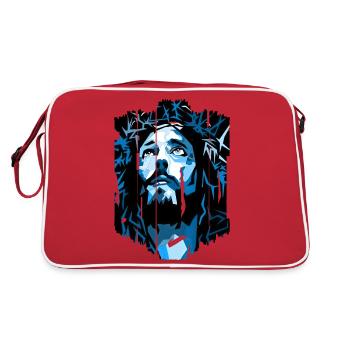 jesus bible christian religion christian cross christian - Retro Bag - red/white - Back