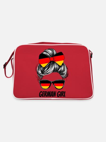 Germany Flag Flag Woman Sunglasses Fan - Retro Bag - red/white - Back