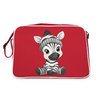 Zebra Cute Cute Baby Kids Animal Cartoon - Retro Bag - red/white - Back