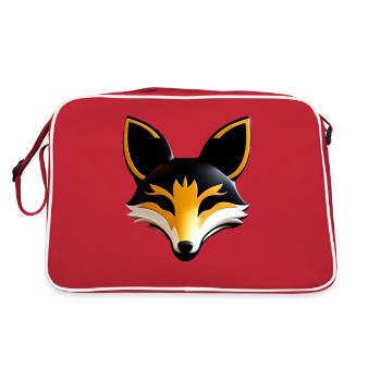 Logo fennec - Sac Retro - rouge/blanc - Dos