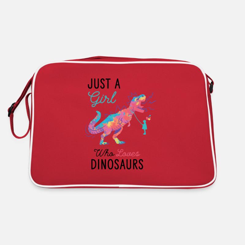 Nur ein Mädchen, das Dinosaurier liebt Dinosaurier Geschenkidee Retro Tasche