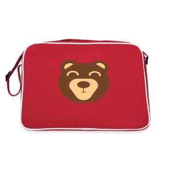 Bear head bear - Retro Bag - red/white - Back