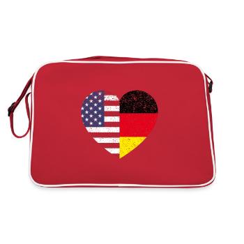 Etats-Unis Allemagne Amérique Drapeau Cadeau - Sac Retro - rouge/blanc - Dos