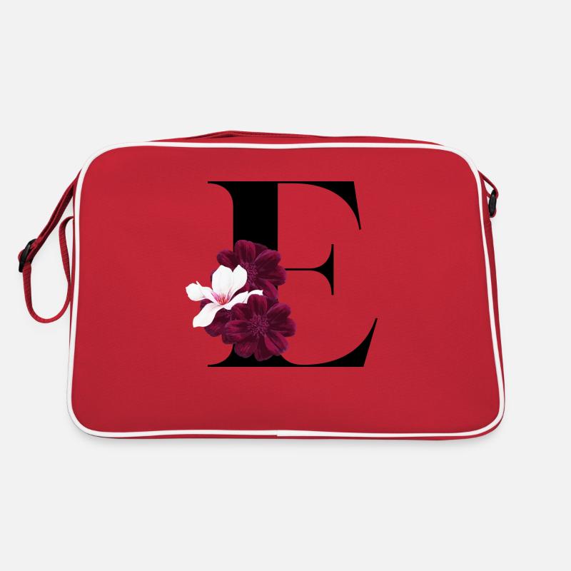 letter E flowered Retro Bag