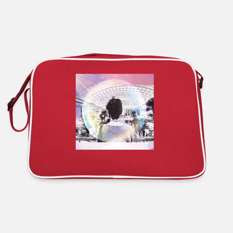 Mädchen im Einkaufszentrum - Retro Tasche - Rot/Weiß