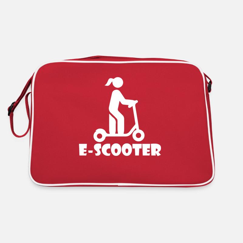 E-Scooter Roller Scooter - Sac Retro - rouge/blanc