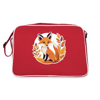 Fuchs im Herbst #6 - Retro Tasche - Rot/Weiß - Hinten
