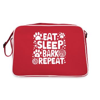 Eat Sleep Bark Repeat - Retro Bag - red/white - Back