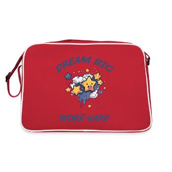 Rêver grand, travailler dur - Sac Retro - rouge/blanc - Dos