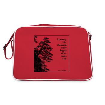 A journey of a thousand miles - Laozi - Retro Bag - red/white - Back