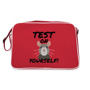 Animal experiments Animal welfare | Test On Yourself - Retro Bag - red/white - Back
